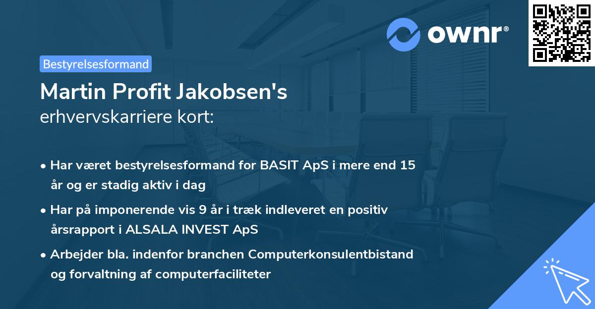 Martin Profit Jakobsen's erhvervskarriere kort