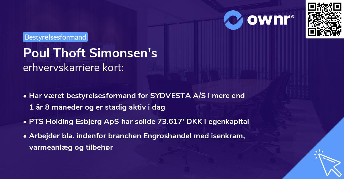 Poul Thoft Simonsen's erhvervskarriere kort