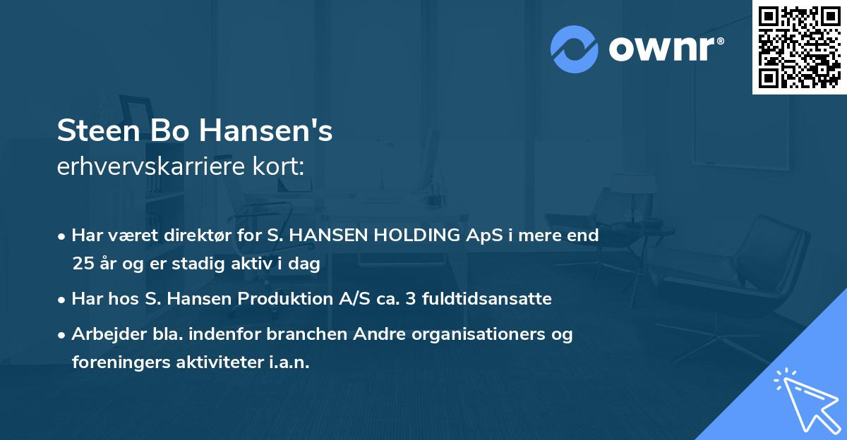 Steen Bo Hansen's erhvervskarriere kort