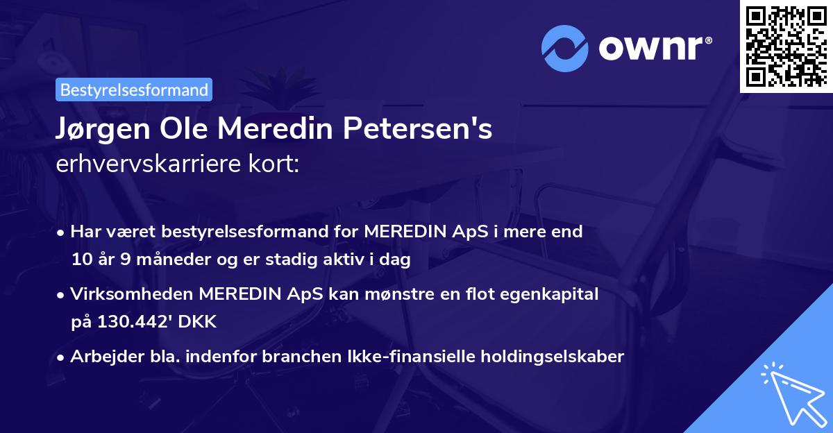 Jørgen Ole Meredin Petersen's erhvervskarriere kort