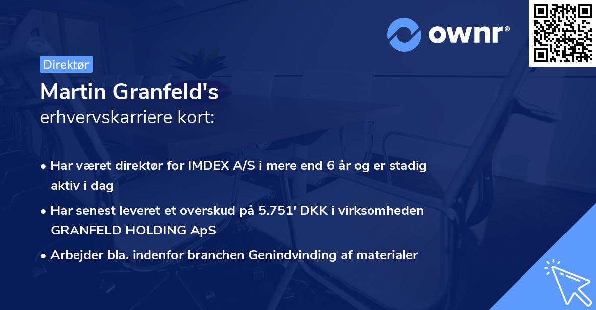 Martin Granfeld's erhvervskarriere kort