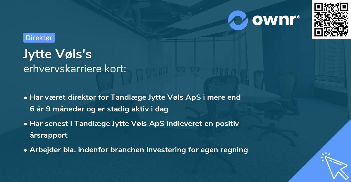 Jytte Vøls's erhvervskarriere kort