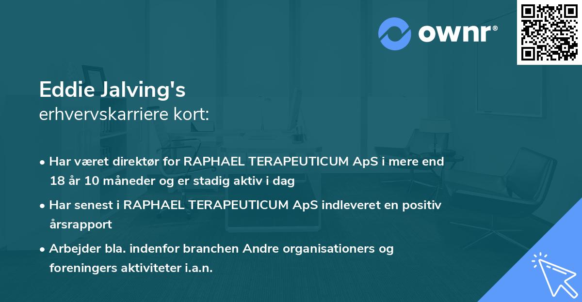 Eddie Jalving's erhvervskarriere kort