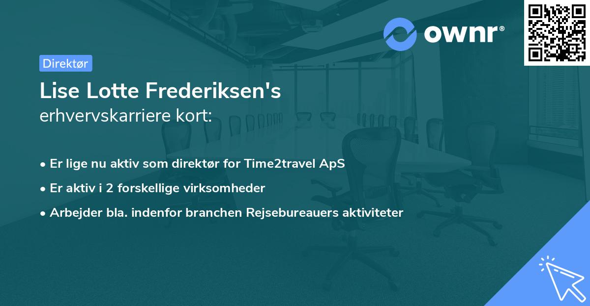 Lise Lotte Frederiksen's erhvervskarriere kort