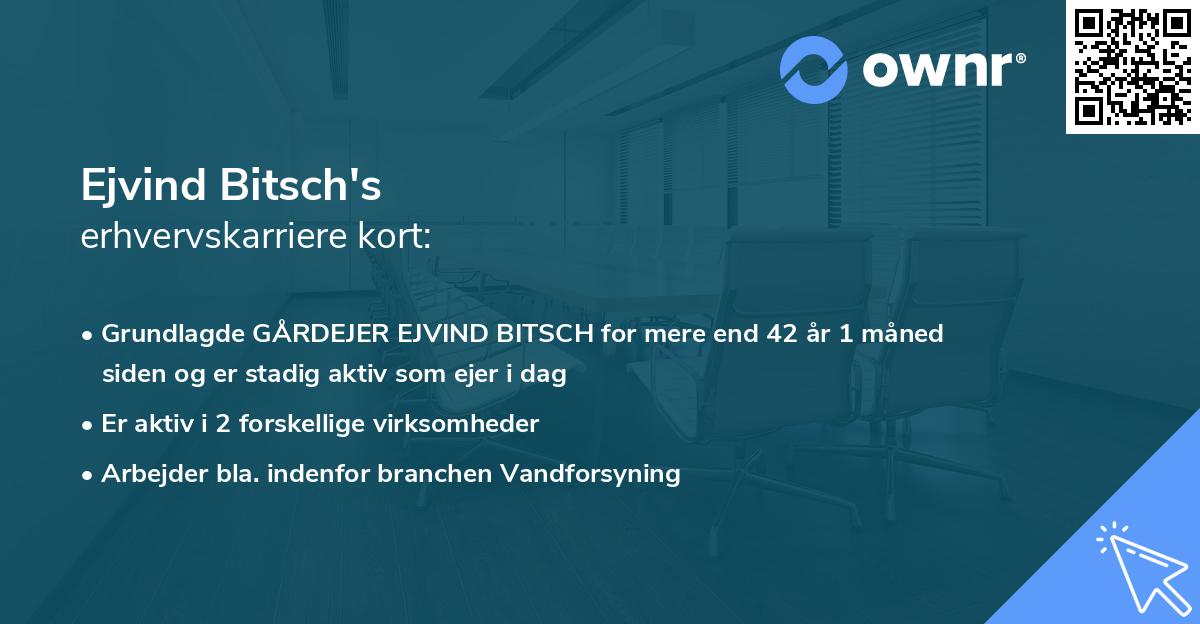 Ejvind Bitsch's erhvervskarriere kort