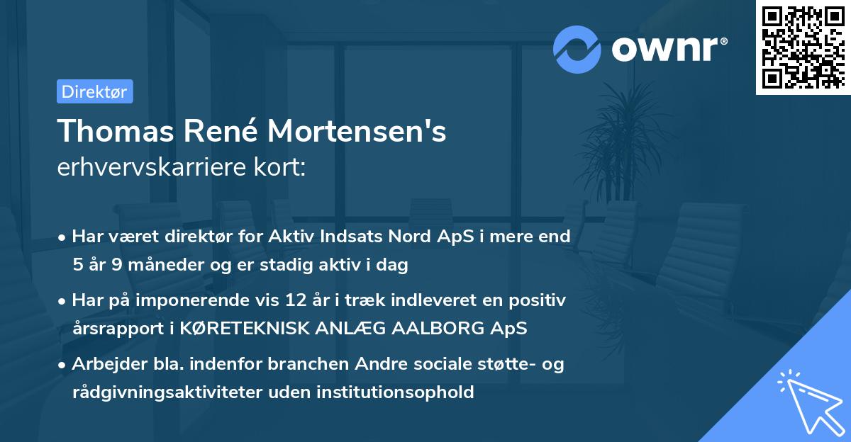 Thomas René Mortensen's erhvervskarriere kort