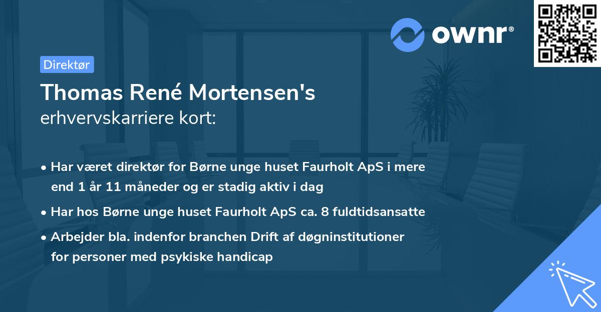 Thomas René Mortensen's erhvervskarriere kort