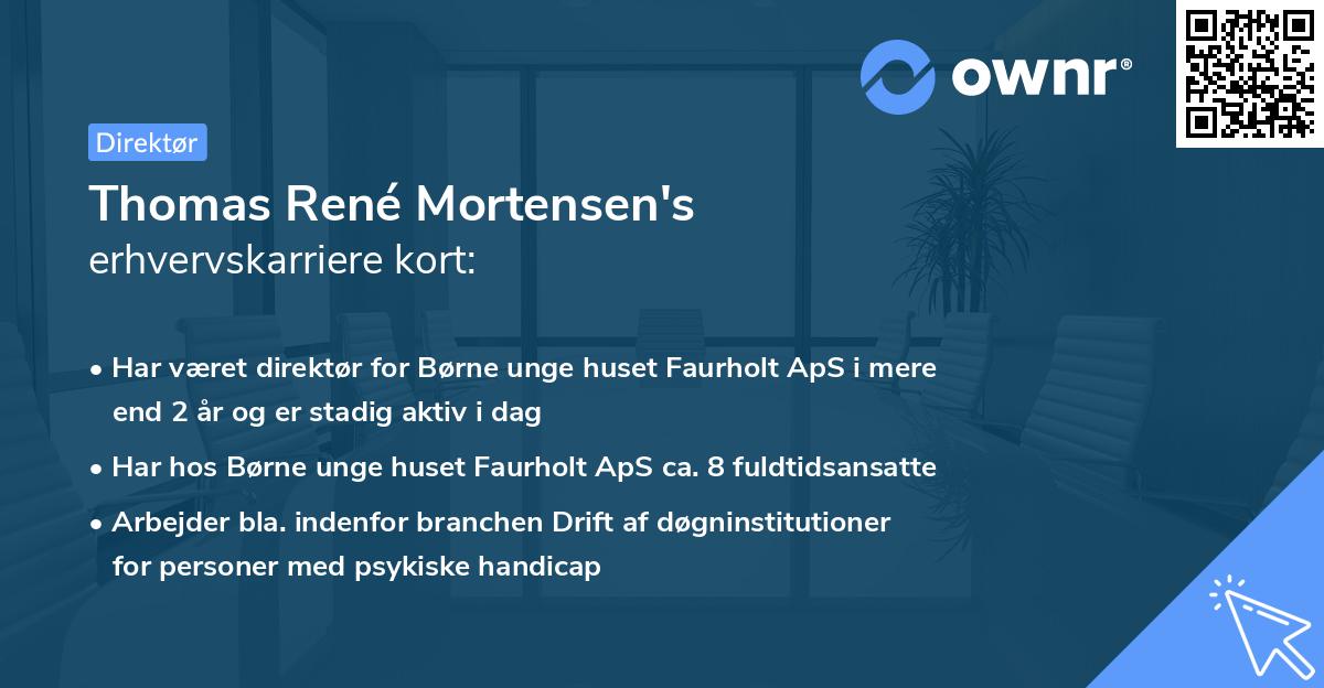 Thomas René Mortensen's erhvervskarriere kort