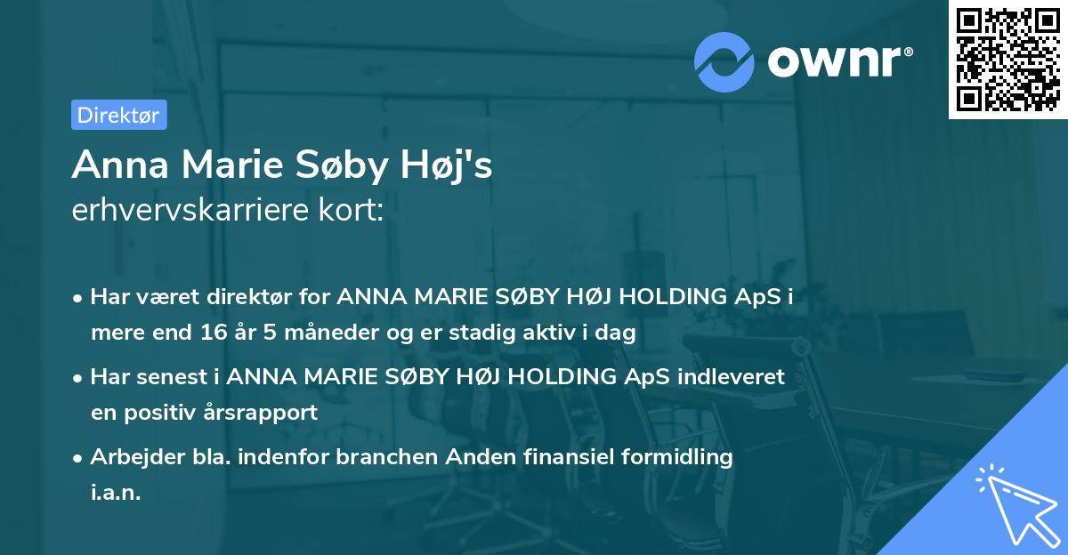 Anna Marie Søby Høj's erhvervskarriere kort