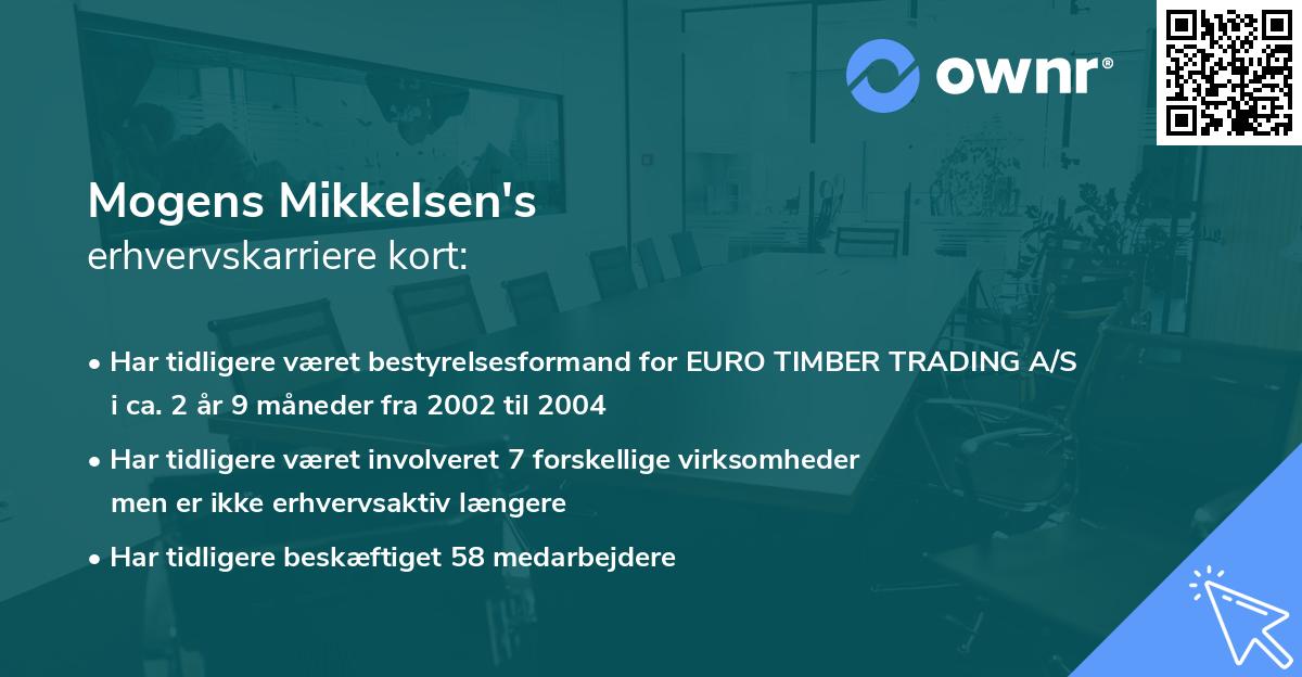 Mogens Mikkelsen's erhvervskarriere kort