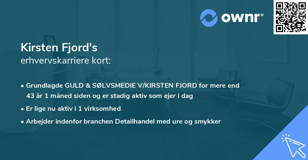 Kirsten Fjord's erhvervskarriere kort