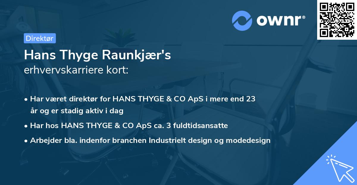Hans Thyge Raunkjær's erhvervskarriere kort