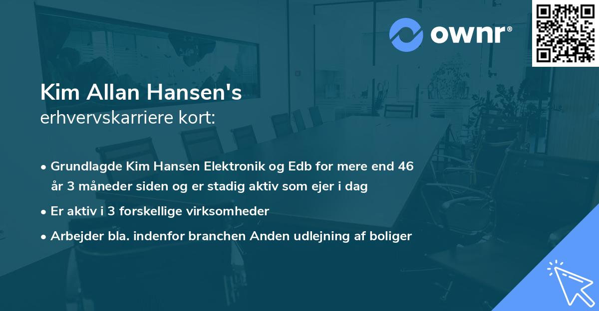 Kim Allan Hansen's erhvervskarriere kort