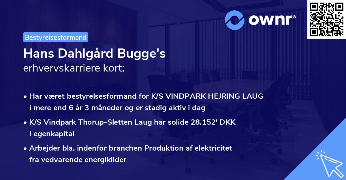 Hans Dahlgård Bugge's erhvervskarriere kort