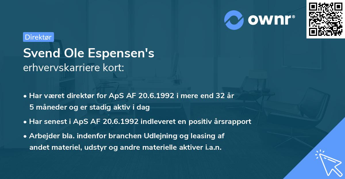 Svend Ole Espensen's erhvervskarriere kort