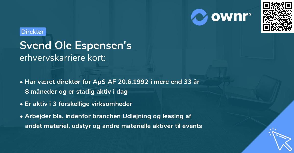 Svend Ole Espensen's erhvervskarriere kort