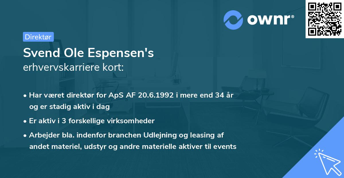 Svend Ole Espensen's erhvervskarriere kort