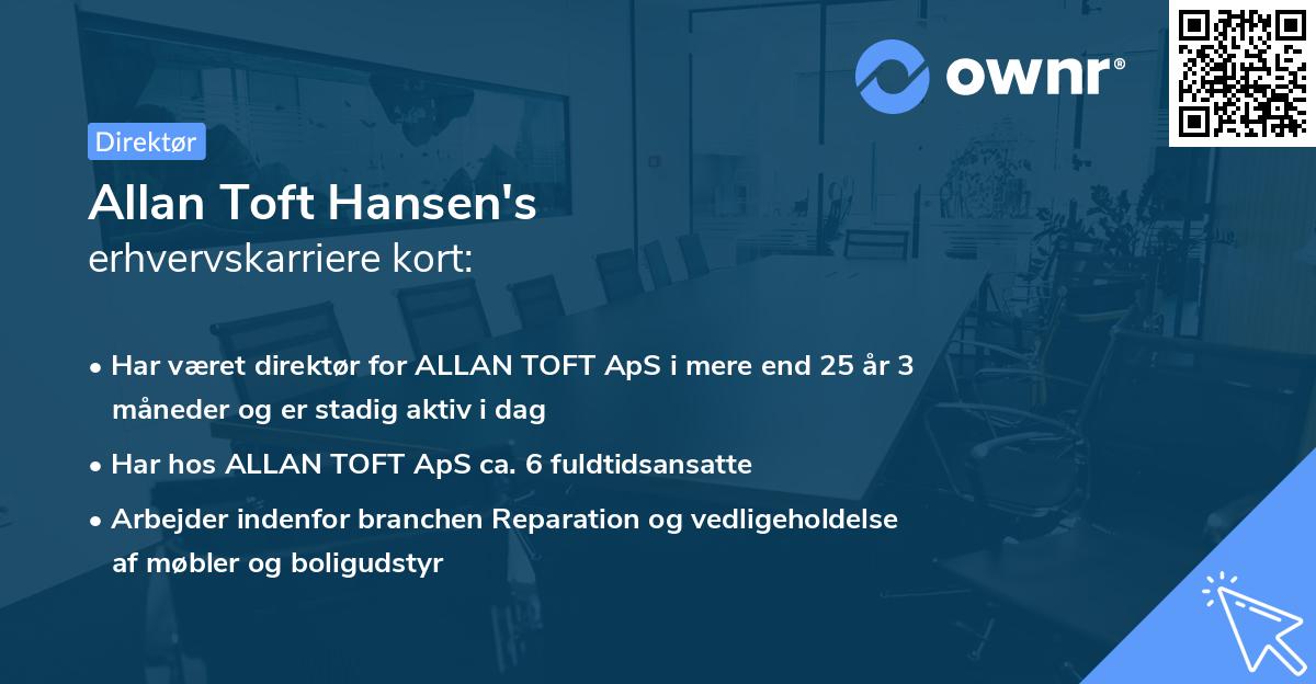 Allan Toft Hansen's erhvervskarriere kort