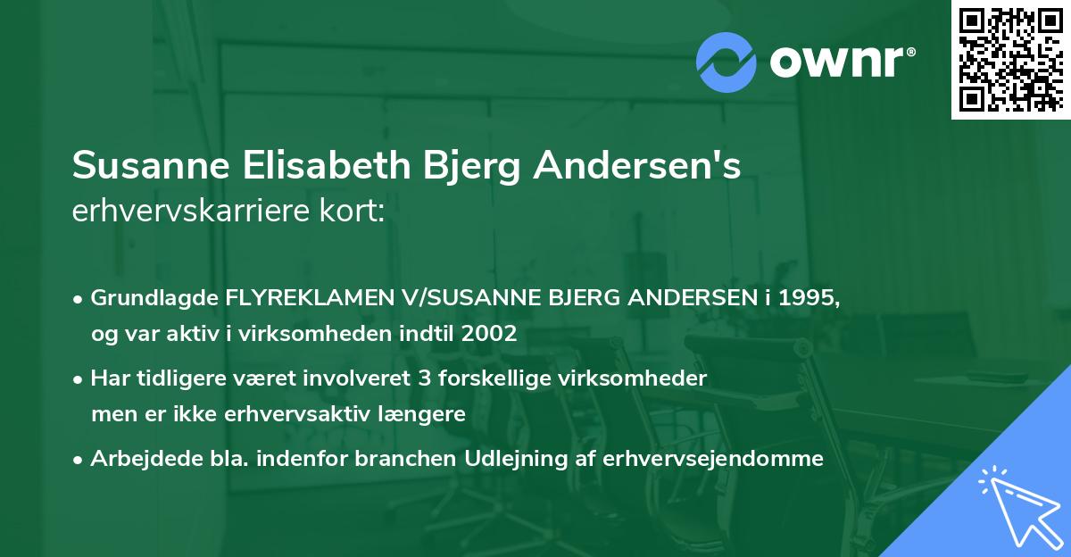 Susanne Elisabeth Bjerg Andersen's erhvervskarriere kort