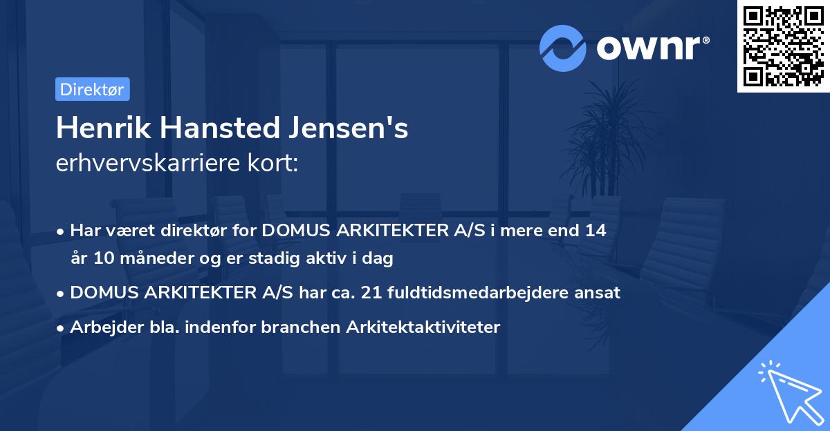 Henrik Hansted Jensen's erhvervskarriere kort