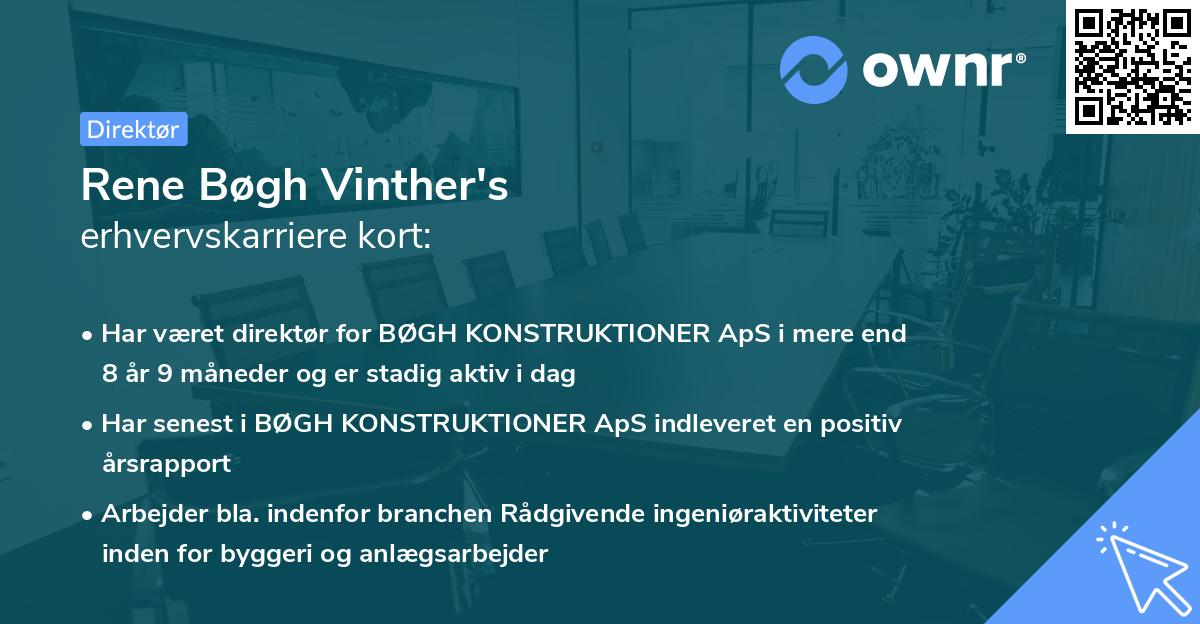 Rene Bøgh Vinther's erhvervskarriere kort