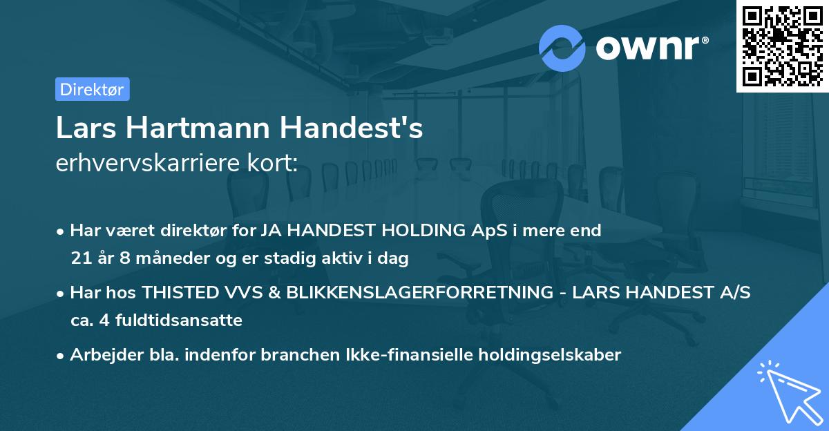 Lars Hartmann Handest's erhvervskarriere kort