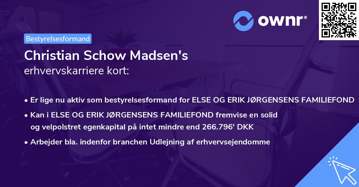 Christian Schow Madsen's erhvervskarriere kort