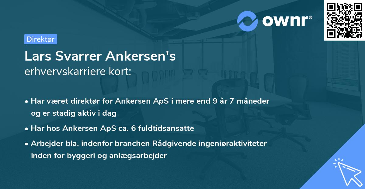 Lars Svarrer Ankersen's erhvervskarriere kort
