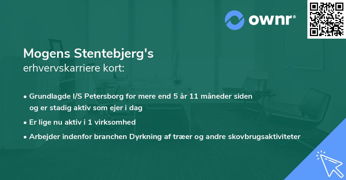 Mogens Stentebjerg's erhvervskarriere kort
