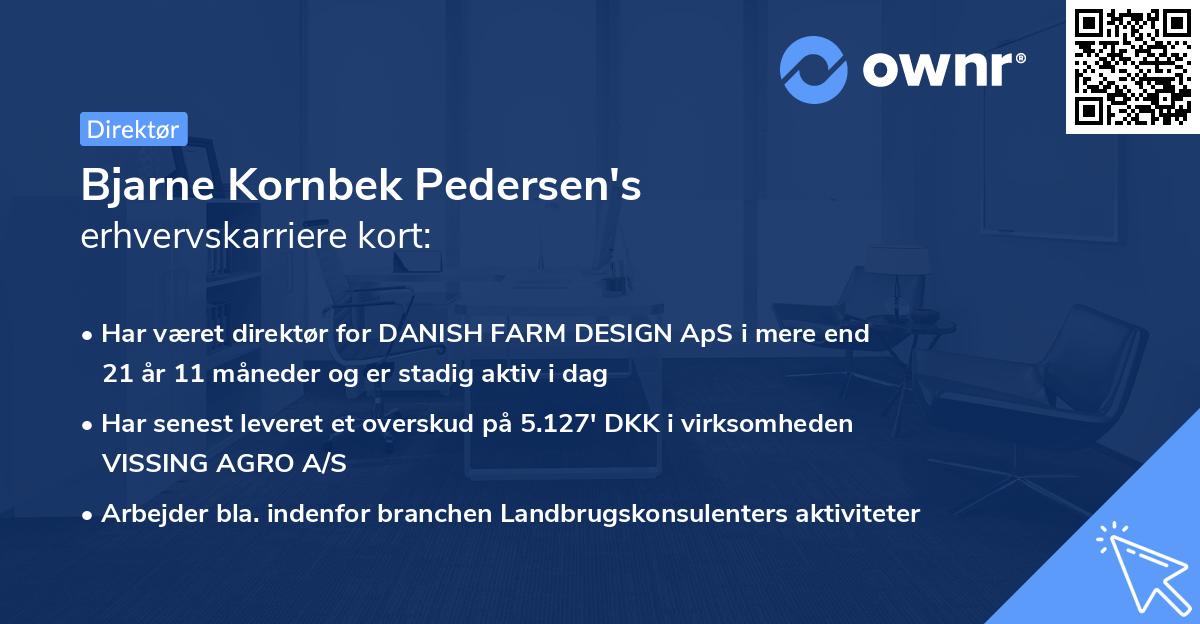Bjarne Kornbek Pedersen's erhvervskarriere kort