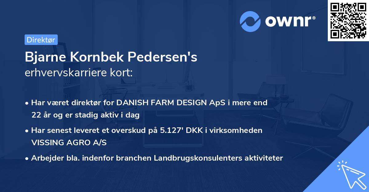 Bjarne Kornbek Pedersen's erhvervskarriere kort