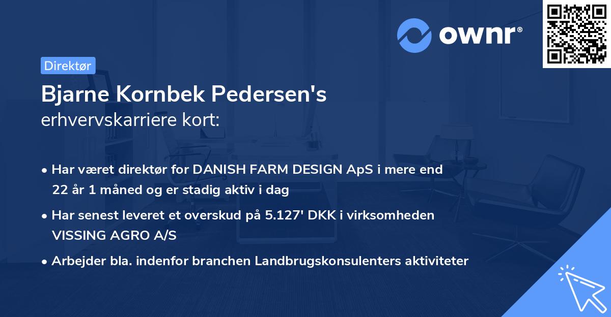 Bjarne Kornbek Pedersen's erhvervskarriere kort