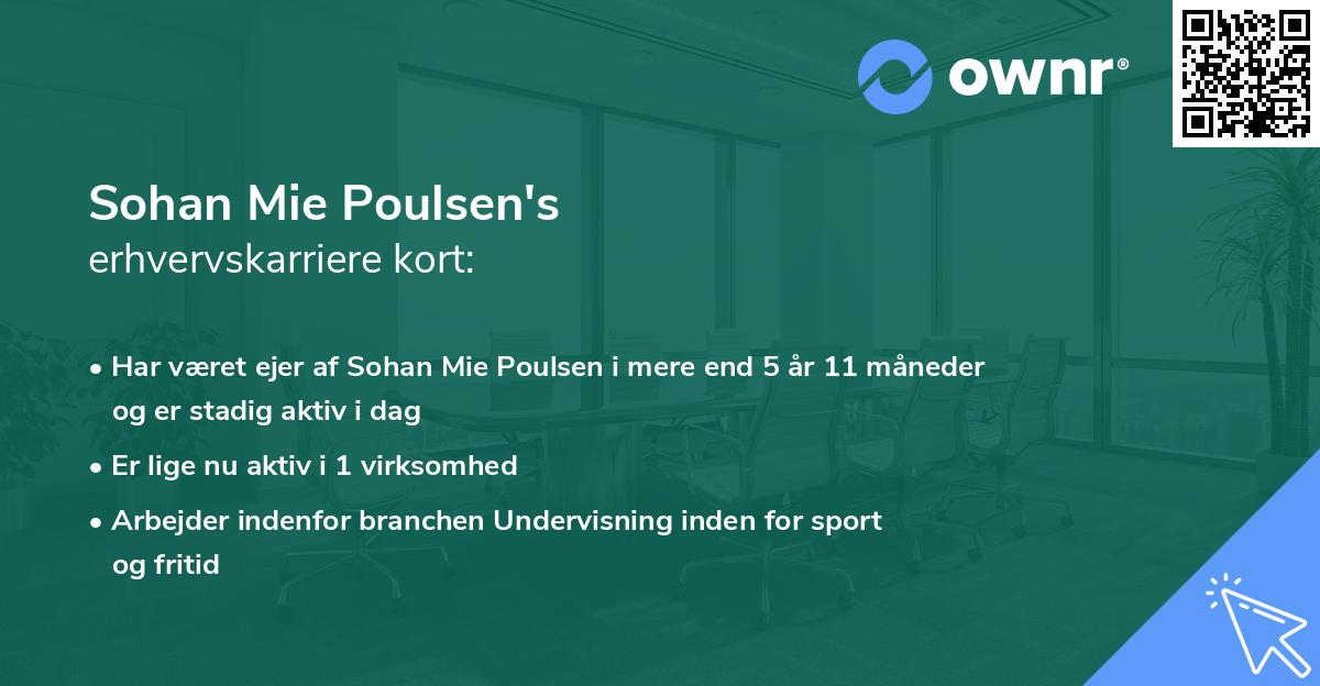 Sohan Mie Poulsen's erhvervskarriere kort