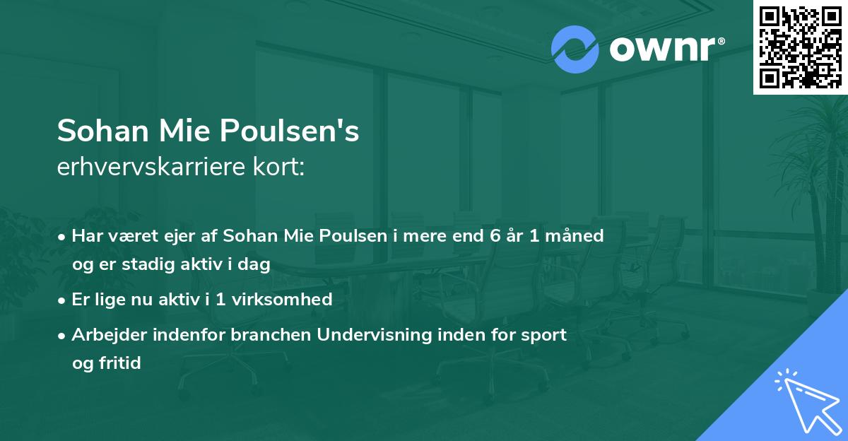 Sohan Mie Poulsen's erhvervskarriere kort