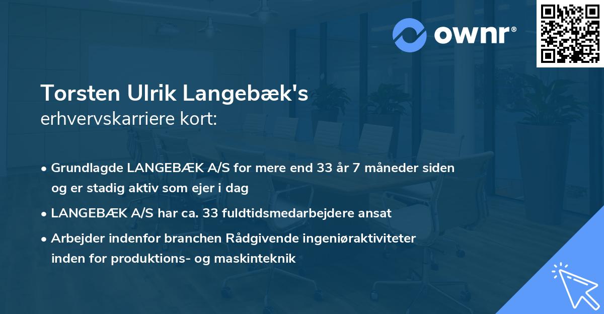 Torsten Ulrik Langebæk's erhvervskarriere kort