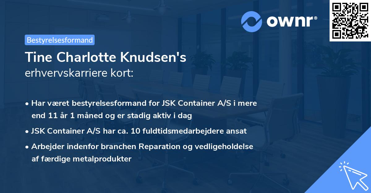 Tine Charlotte Knudsen's erhvervskarriere kort