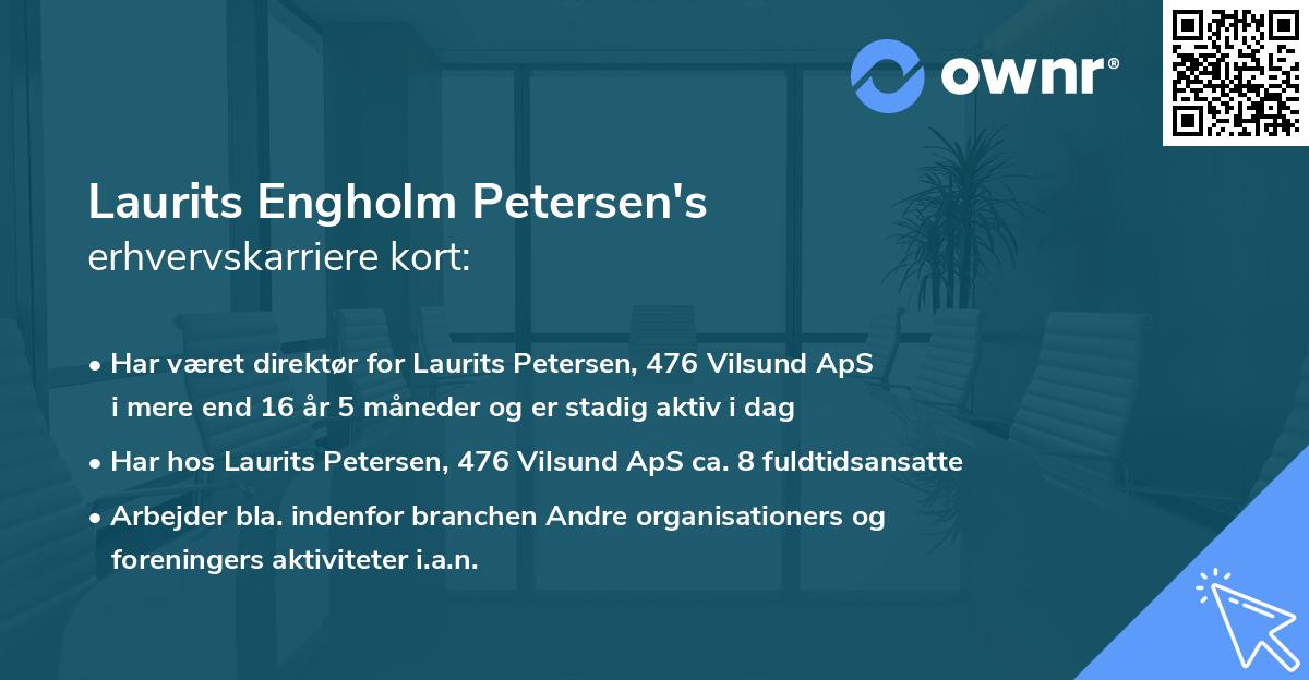 Laurits Engholm Petersen's erhvervskarriere kort