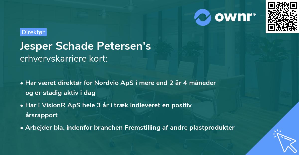 Jesper Schade Petersen's erhvervskarriere kort