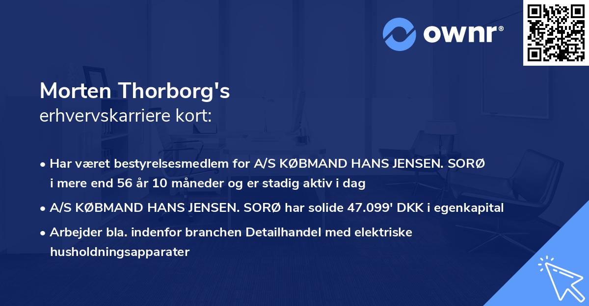Morten Thorborg's erhvervskarriere kort