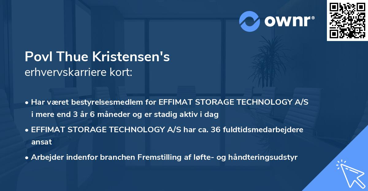 Povl Thue Kristensen's erhvervskarriere kort