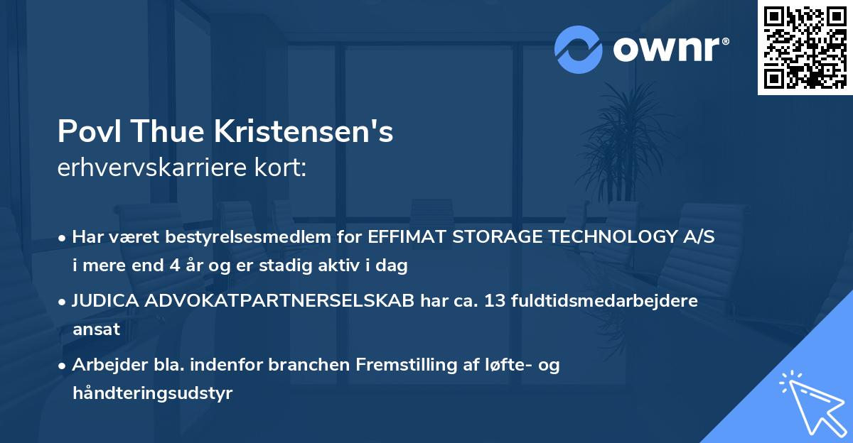Povl Thue Kristensen's erhvervskarriere kort
