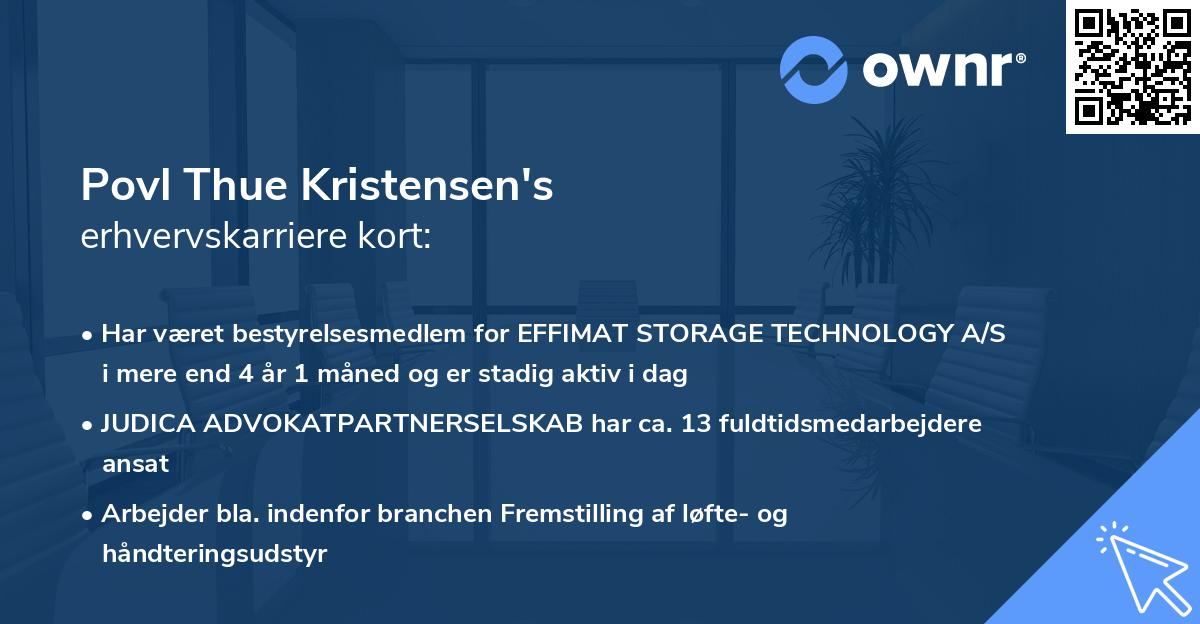 Povl Thue Kristensen's erhvervskarriere kort