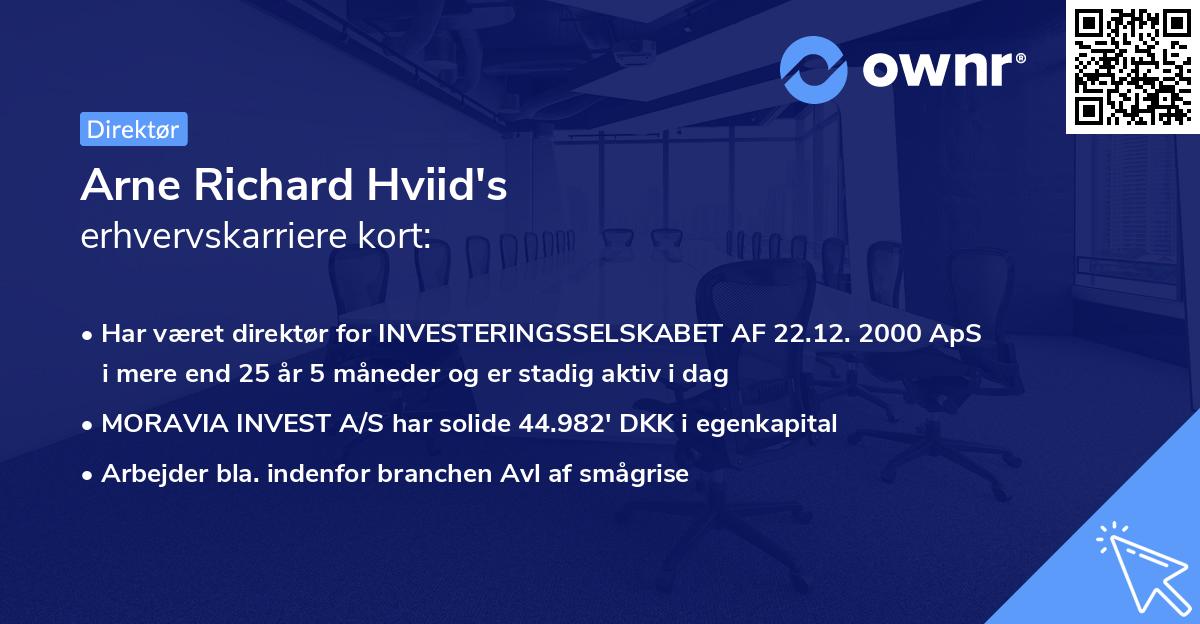 Arne Richard Hviid's erhvervskarriere kort