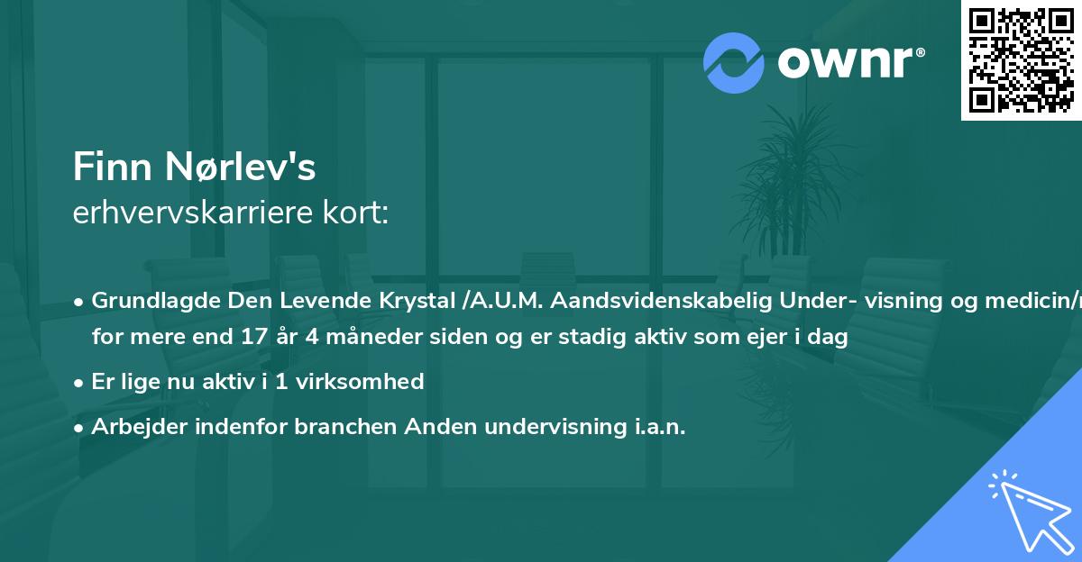 Finn Nørlev's erhvervskarriere kort