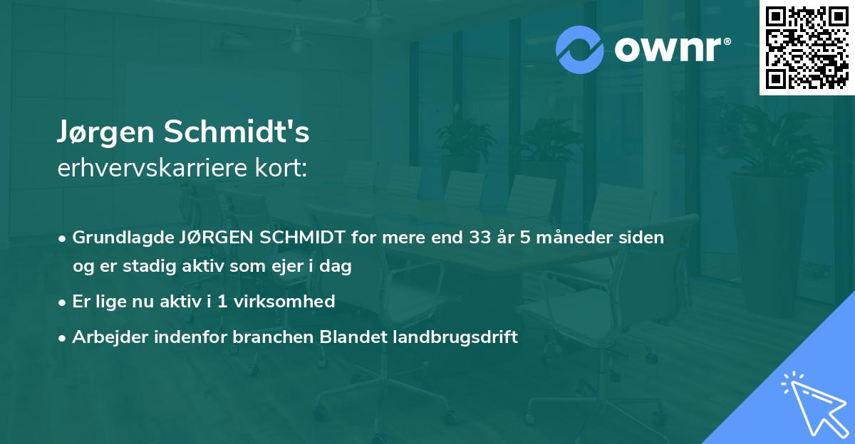 Jørgen Schmidt's erhvervskarriere kort