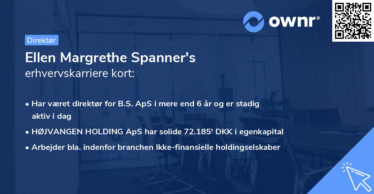 Ellen Margrethe Spanner's erhvervskarriere kort