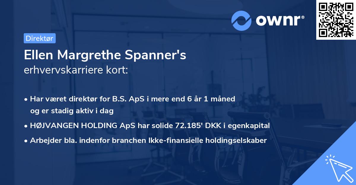 Ellen Margrethe Spanner's erhvervskarriere kort
