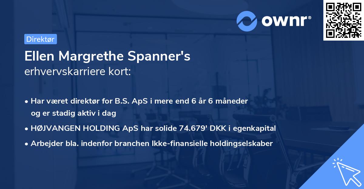 Ellen Margrethe Spanner's erhvervskarriere kort