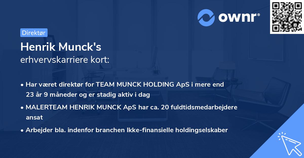 Henrik Munck's erhvervskarriere kort