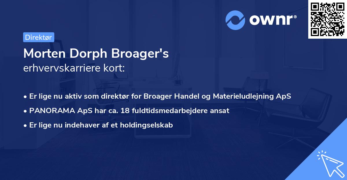Morten Dorph Broager's erhvervskarriere kort